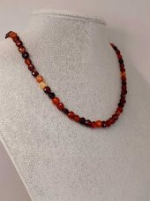 Akik Taşı YASSI Faset Kesim Kolye 6x4mm (Sabit Klipsli) (42815) thumbnail 2