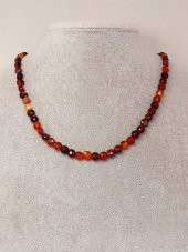 Akik Taşı YASSI Faset Kesim Kolye 6x4mm (Sabit Klipsli) (42815) thumbnail 3