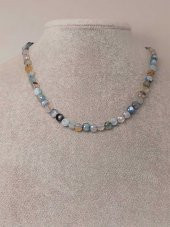 Akik Taşı YASSI Faset Kesim Kolye 6x4mm (Sabit Klipsli) (42820) thumbnail 3