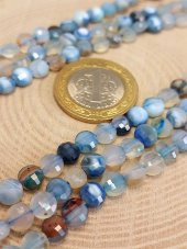 Akik Taşı YASSI Faset Kesim Kolye 6x4mm (Sabit Klipsli) (42820) thumbnail 4