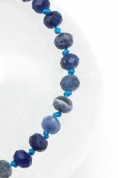 Sodalit Doğal Taş Makrome Örme Bileklik thumbnail 2