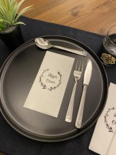 Siyah Yaldızlı Afiyet Olsun 16 lı Beyaz Renkli Kağıt Peçete thumbnail 1