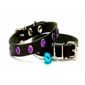 Doggie Taşlı Kedi ve Yavru Köpek Tasması Siyah 1,2*26 Cm - 1