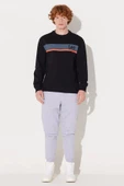Lee L232501001 Siyah Önü Lee Baskılı Bisiklet Yaka Erkek Sweat - 5