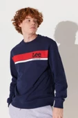 Lee L232501410 Lacivert Önü Lee Baskılı Bisiklet Yaka Erkek Sweat - 2