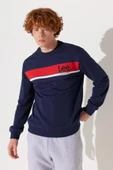 Lee L232501410 Lacivert Önü Lee Baskılı Bisiklet Yaka Erkek Sweat - 3