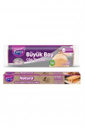 Parex Çöp Torbası Büyük Boy Büzgülü Vanilya Kokulu 10'lu + Natura Ağartılmamış Hazır Kesim Pişirme K - 1