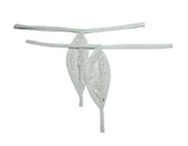 ASM1207 Kadın 2 li Beyaz Tül Dantel Mini Damla Kıskırtıcı Tanga - 1