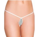 ASM1207 Kadın 2 li Beyaz Tül Dantel Mini Damla Kıskırtıcı Tanga - 3