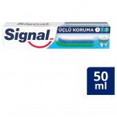 Signal Diş Macunu Üçlü Koruma Çürüklere Karşı Beyazlatıcı ve Ağız Kokusuna Karşı Etkili 50 ml x 4 Adet - 2