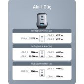 Anker PowerPort III 3-Port 65W şarj - A2667 - 6