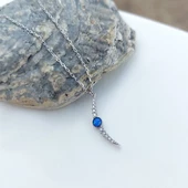 Vaoov 925 Ayar Gümüş Opal Taşlı Rodyumlu Ay Kolye thumbnail 3