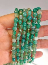 Akik Taşı YASSI Faset Kesim YARIM Dizi 6x4mm (42840) (18cm uzunluğundadır) thumbnail 2