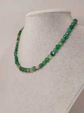 Akik Taşı YASSI Faset Kesim Kolye 6x4mm (Sabit Klipsli) (42840) thumbnail 2