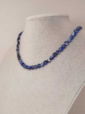 Sodalit Taşı YASSI Faset Kesim Kolye 6x4mm (Sabit Klipsli) thumbnail 2