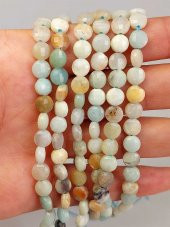 Amazonit Taşı YASSI Faset Kesim Kolye 6x4mm (Sabit Klipsli) thumbnail 5