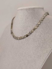 Labradorit Taşı YASSI Faset Kesim Kolye 6x4mm (Sabit Klipsli) thumbnail 1