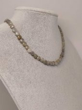 Labradorit Taşı YASSI Faset Kesim Kolye 6x4mm (Sabit Klipsli) thumbnail 2