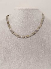 Labradorit Taşı YASSI Faset Kesim Kolye 6x4mm (Sabit Klipsli) thumbnail 3