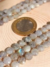 Labradorit Taşı YASSI Faset Kesim Kolye 6x4mm (Sabit Klipsli) thumbnail 5