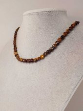 Kaplan Gözü Taşı YASSI Faset Kesim Kolye 6x4mm (Sabit Klipsli) thumbnail 2