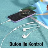 Polham HC Series iPhone Lightning Kulakiçi Kablolu Kulaklık, 120Cm Kablolu, HD Ses ve Mikrofonlu Kulaklık - 3