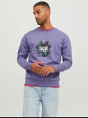 JACK JONES Yazı Baskılı Bisiklet Yaka Erkek Sweatshirt 12242366 thumbnail 2