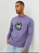 JACK JONES Yazı Baskılı Bisiklet Yaka Erkek Sweatshirt 12242366 thumbnail 7