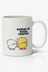 Kokun En Güzel Parfüm Sevimli Civcivler Tasarımlı Kupa Bardak Baskılı Kahve Kupa Bardak - 1