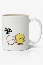 Bana Masaj Yap Sevimli Civcivler Tasarımlı Kupa Bardak Baskılı Kahve Kupa Bardak - 1