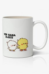 Ver Bana İlgiii Sevimli Civcivler Tasarımlı Kupa Bardak Baskılı Kahve Kupa Bardak - 1