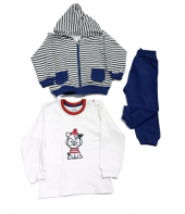 Aziz Bebe 3248 Bebek Kapşonlu 3lü Takım Çocuk Giyim Üçlü Takım - 1