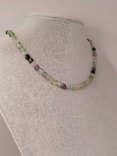 Florit Taşı YASSI Faset Kesim Kolye 6x4mm (Sabit Klipsli) thumbnail 1