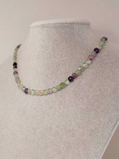 Florit Taşı YASSI Faset Kesim Kolye 6x4mm (Sabit Klipsli) thumbnail 2