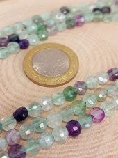 Florit Taşı YASSI Faset Kesim Kolye 6x4mm (Sabit Klipsli) thumbnail 3