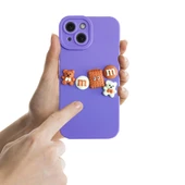 iPhone 14 Kılıf 3D M Bear Kamera Korumalı Silikon Kapak - 6