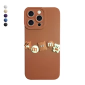 iPhone 15 Pro Max Kılıf 3D M Bear Kamera Korumalı Silikon Kapak - 1