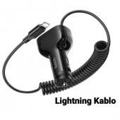 Polham HC Seri 150CM 30W 2x USB,1x Type-C Girişli iPhone Lightning Kablolu Araç Çakmaklık Şarj Aleti - 2