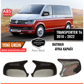 Vw Transporter T6 - T7 2010-2022 Uyumlu Batman Yarasa Ayna Kapağı Piano Black ABS Plastik - 2