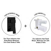 Eca Tiera Ankastre Mat Siyah Banyo Bataryası 2 Parça Set / 2 Yollu (102167205C1-KDE+102166201C1) - 2