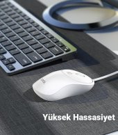 Polham HC Series 1600DPI 4D Yüksek Hassasiyet Kablolu Optik Mouse, Ergonomik Ultra Sessiz Mouse thumbnail 2