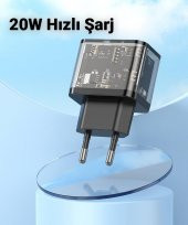 Polham HC Series PD 20W 1x QC3.0 USB, 1xType-C Girişli Süper Hızlı Şarj Adaptörü Başlığı, Isınmaz, Akım Korumalı, Akıllı Şarj Adaptörü - 2