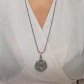 Gümüş Kazaziye Örgü Kadın Kolye  SL5234 thumbnail 7