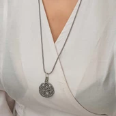 Gümüş Kazaziye Örgü Kadın Kolye  SL5234 thumbnail 8