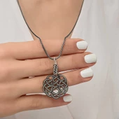 Gümüş Kazaziye Örgü Kadın Kolye  SL5234 thumbnail 4