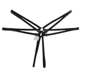 ASM1217 Kadın 2 Li Siyah Yıldızımsın Çift Lastik Tanga - 4