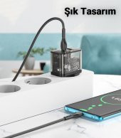 Polham HC Seri 20W 1x USB,1x Type-C Şarj Başlığı ve 1MT Type C Kablolu Süper Hızlı Şarj Adaptör Seti - 4