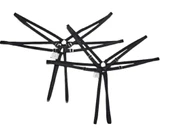 ASM1217 Kadın 2 Li Siyah Yıldızımsın Çift Lastik Tanga - 1