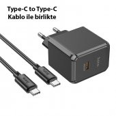Polham HC Seri 30W 1x Type-C Şarj Başlığı ve 1MT TYPE C Kablolu Süper Hızlı Şarj Adaptör Seti, Isı ve Akım Korumalı Akıllı Şarj Başlığı - 3
