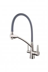Movecci   Dual Flow Çift Akışlı Silikon Hortumlu Eviye Bataryası Su Arıtma Girişli - 1